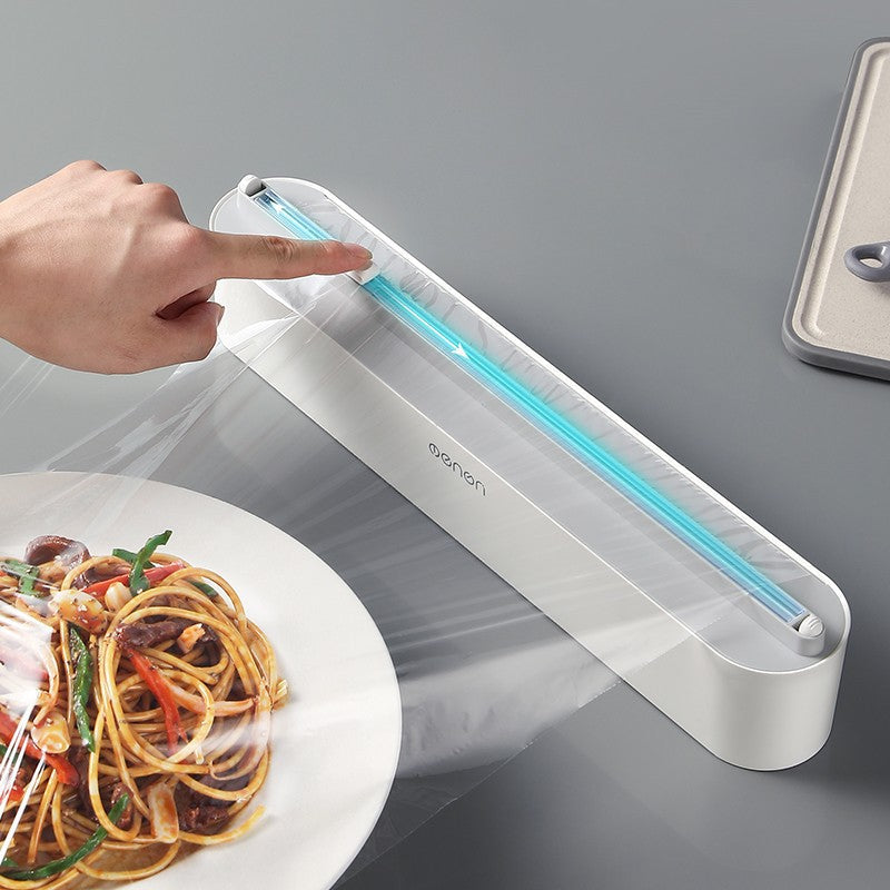 Cling Film Wrap Dispenser with Cutter – Wall Mounted Foil & Plastic Wrap Holder