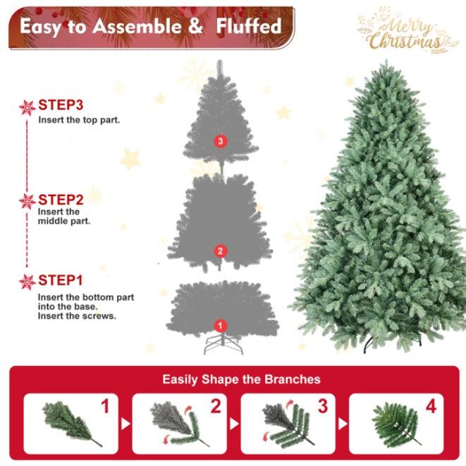 🎄 5FT Artificial Christmas Tree – Blue-Green Tint Holiday Decoration