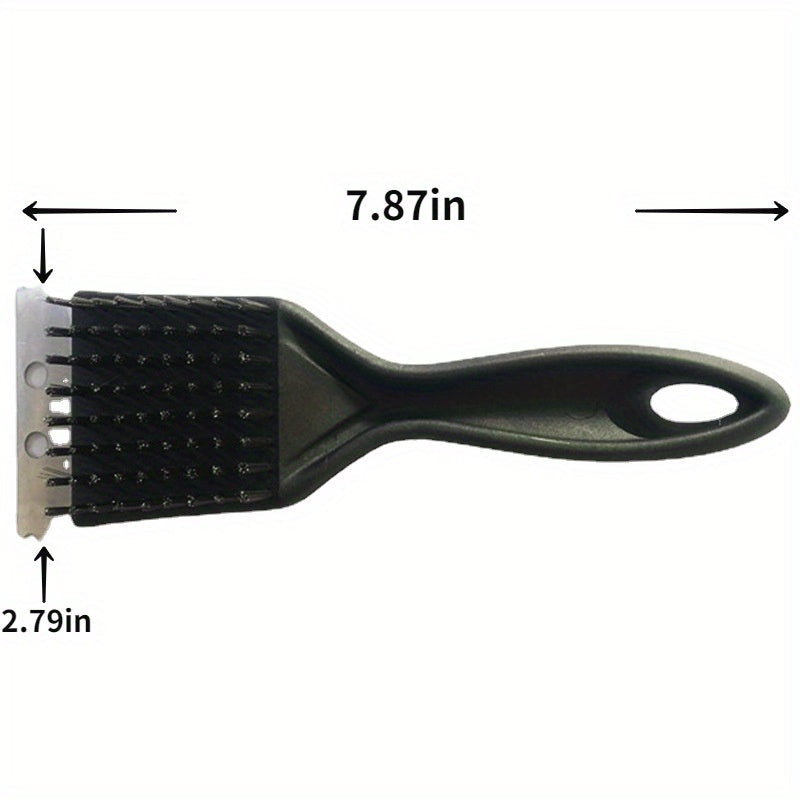 8in Portable Grill Cleaner: Deep Clean Steel Brush with Plastic Handle - BBQ Accessories for Back to School Kitchen Gadgets Kitchen Accessories