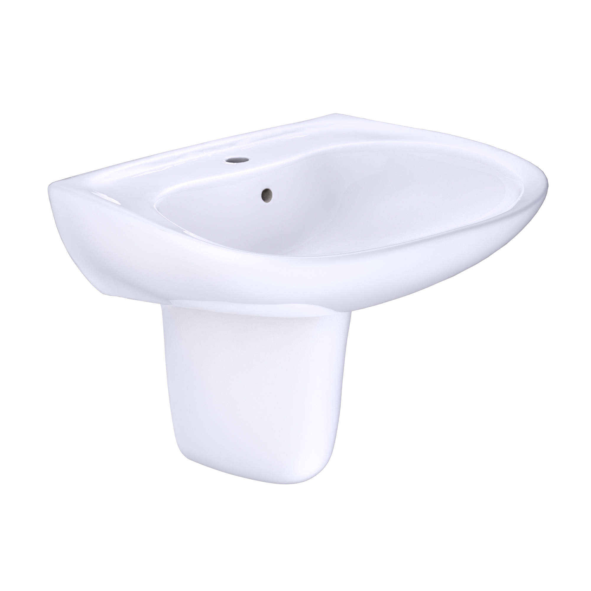 TOTO Prominence Oval Wall Mount Bathroom Sink and Shroud For Single Hole Faucets