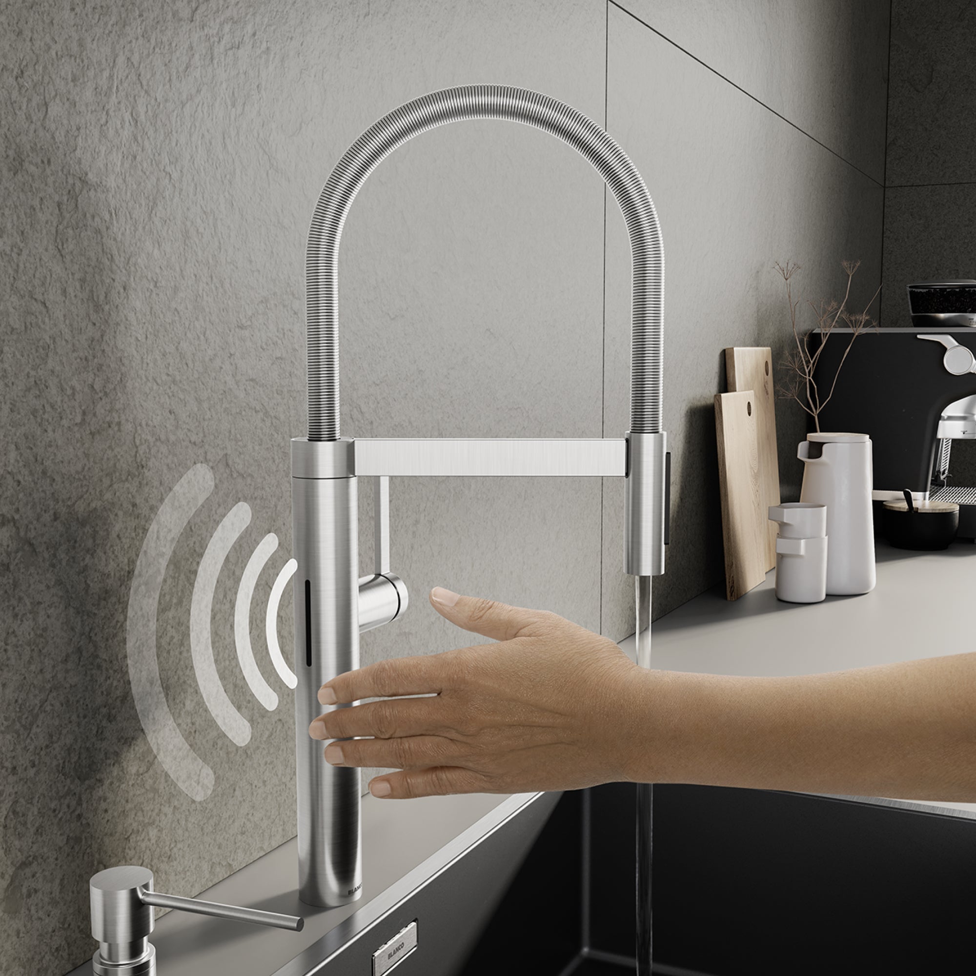 Blanco Culina II Pull-Down Dual-Spray Touchless Sensor Kitchen Faucet