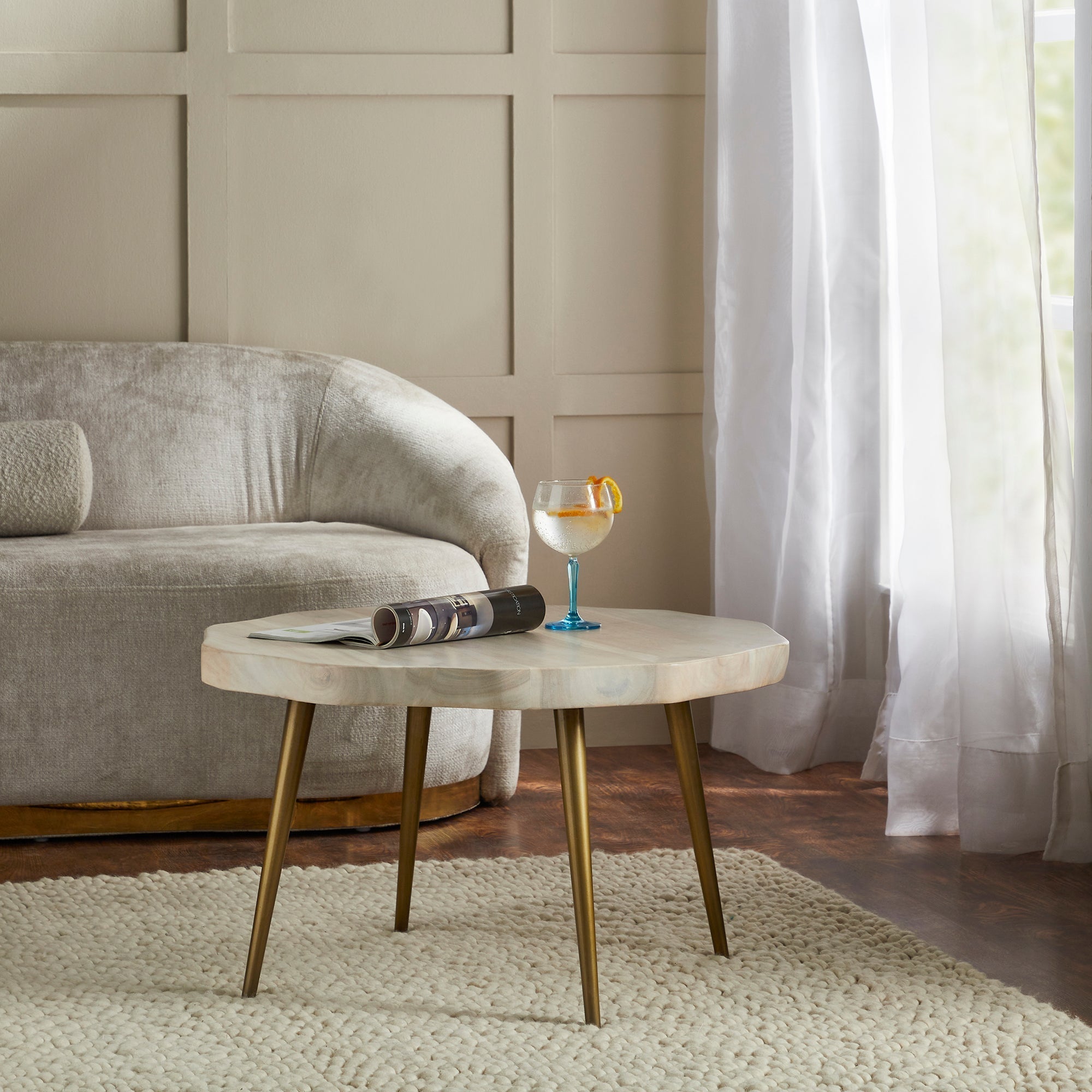 Renwil Core Indoor Acacia Wood Table - White