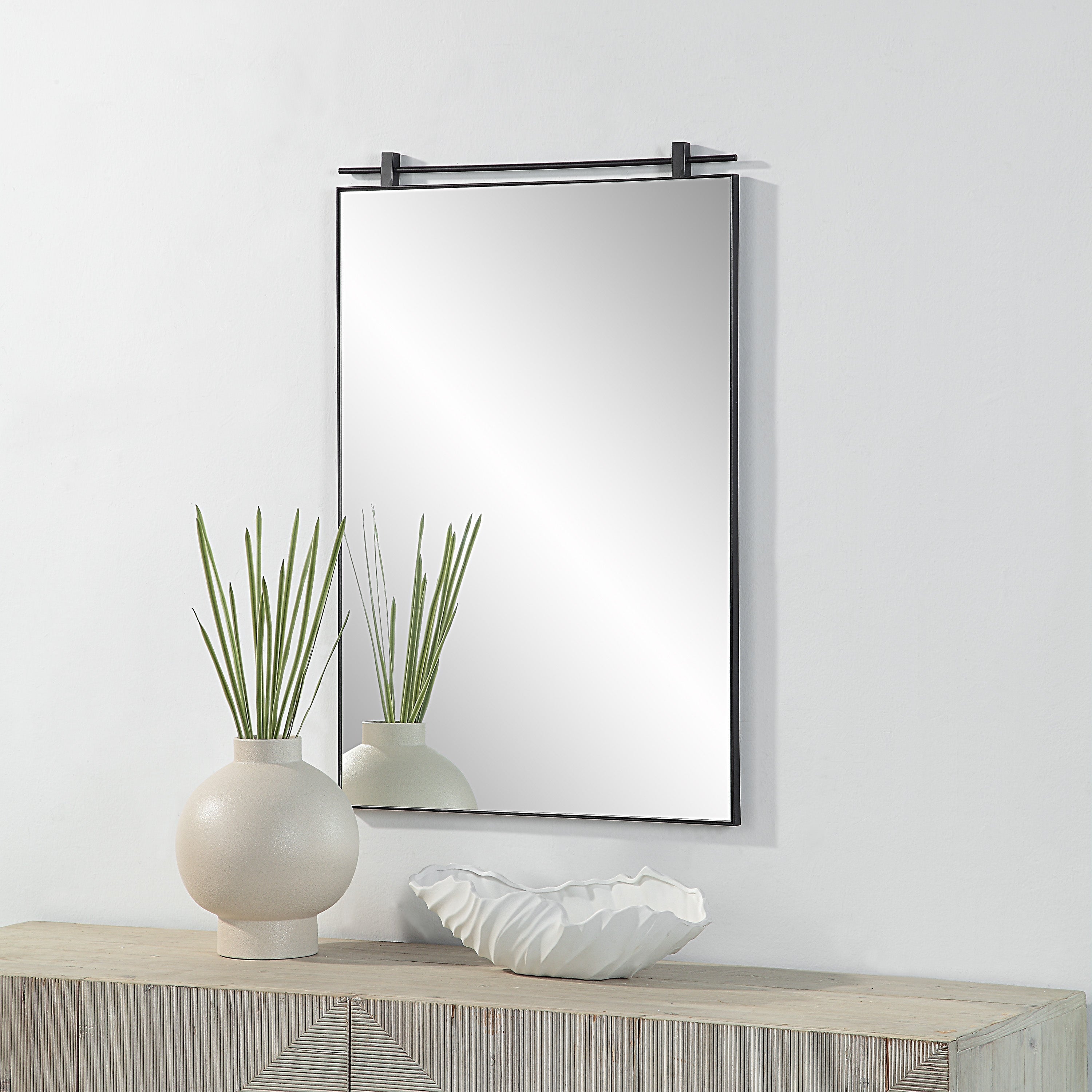 Renwil Titel 36" Tall Rectangular Mirror - Matte Black
