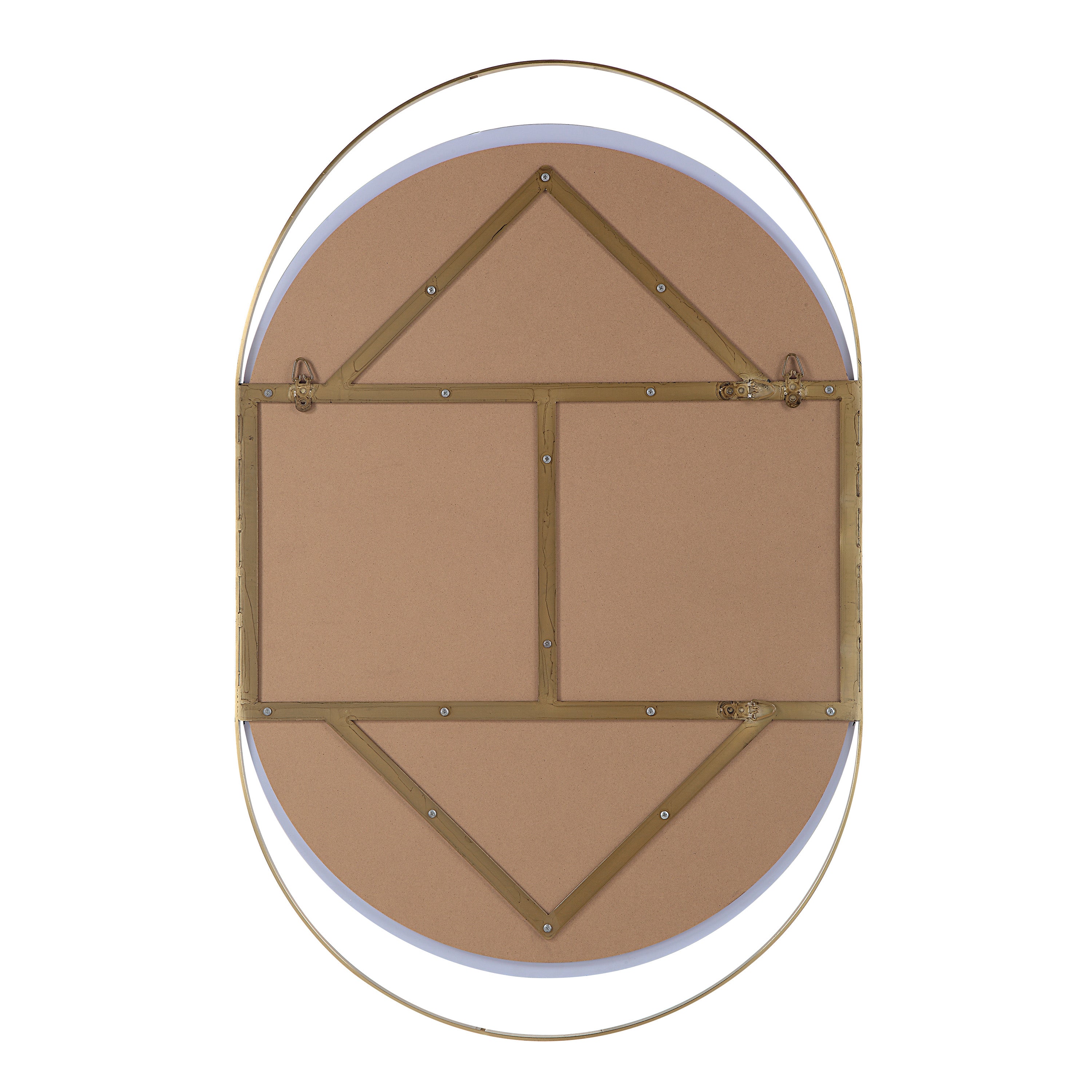 Renwil Ecru 40" Tall Pill Oval Mirror - Satin Brass
