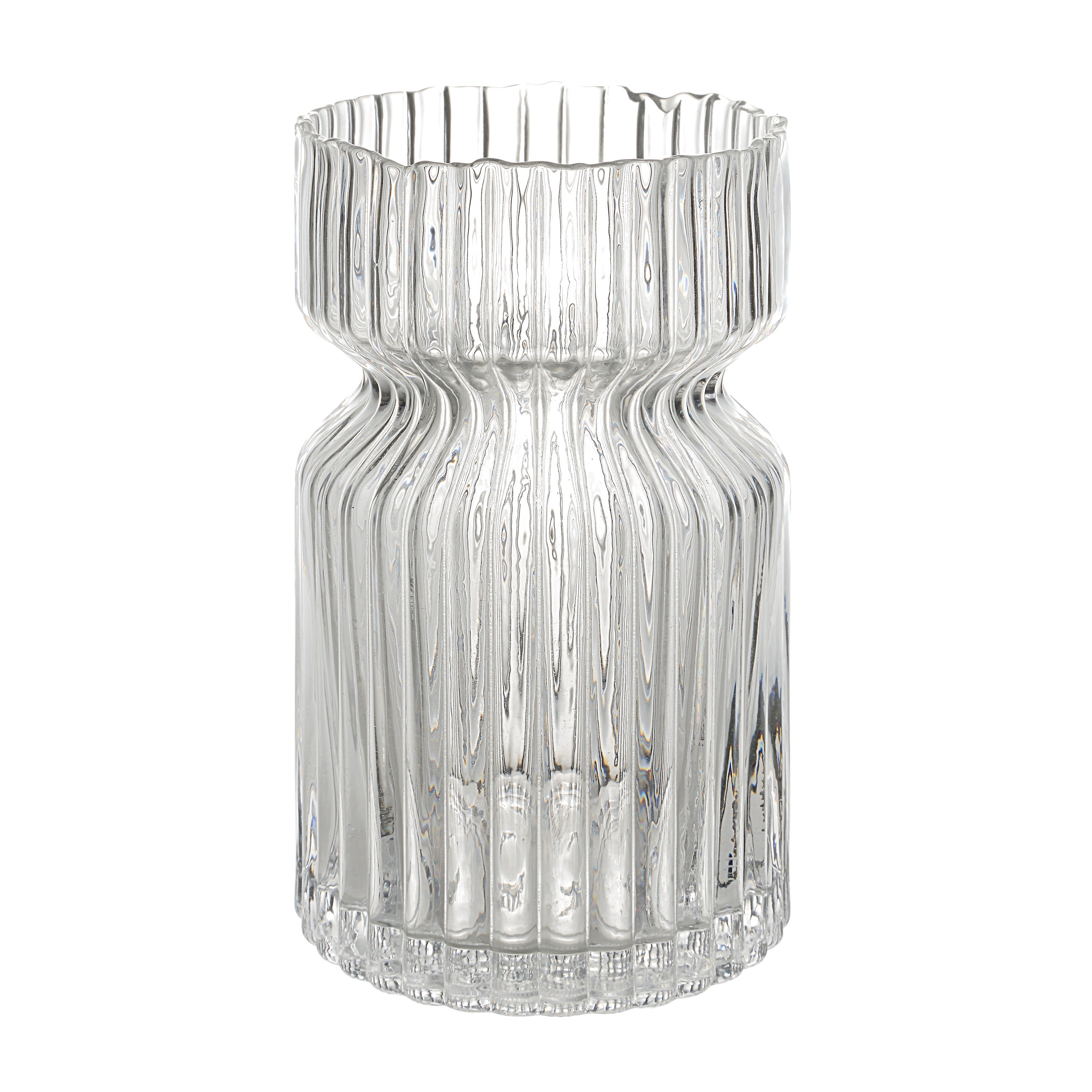 Renwil Gladys Indoor Mouth Blown Glass Glass Vase - Clear Fluted