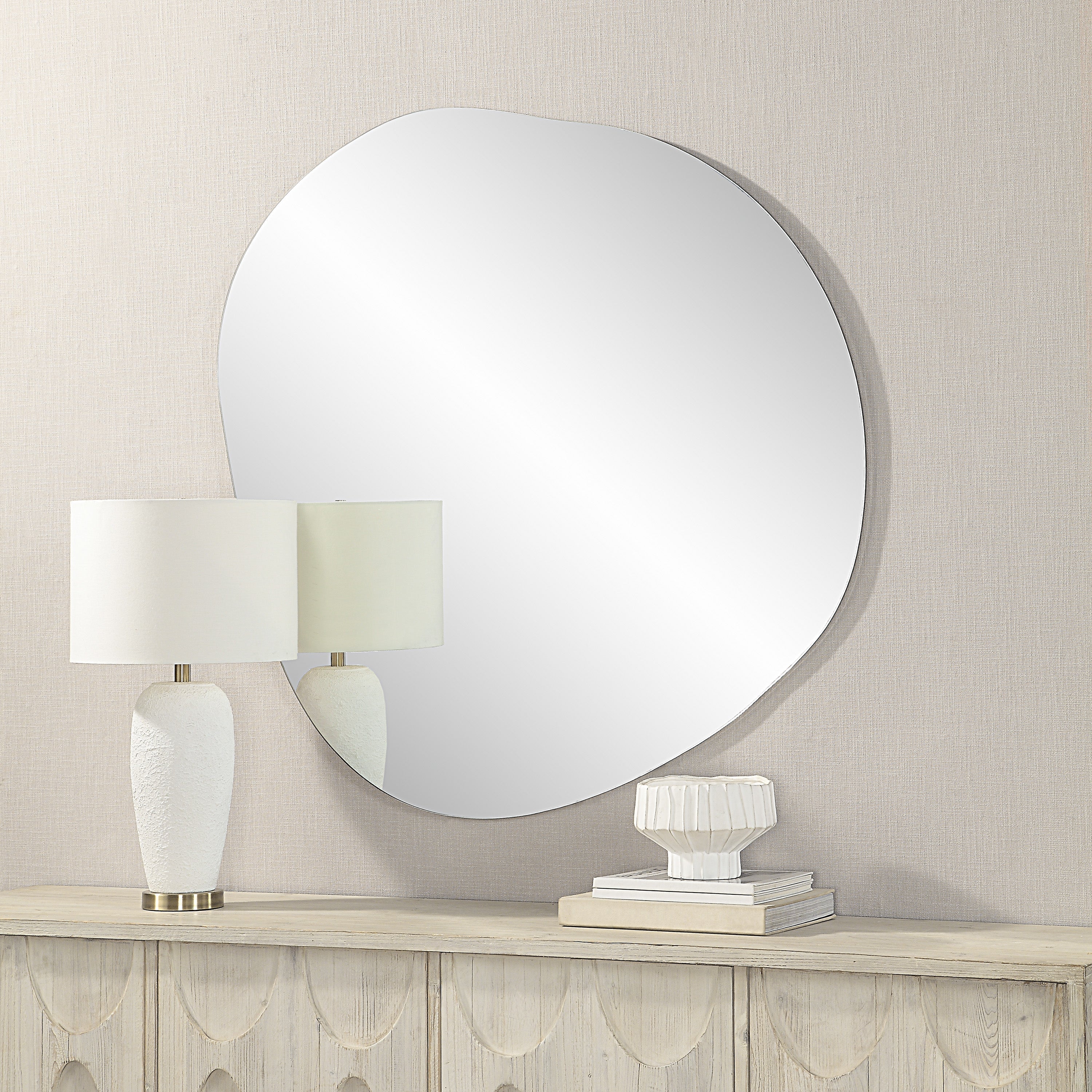 Renwil Lunaria 45" Tall Irregular Round Mirror