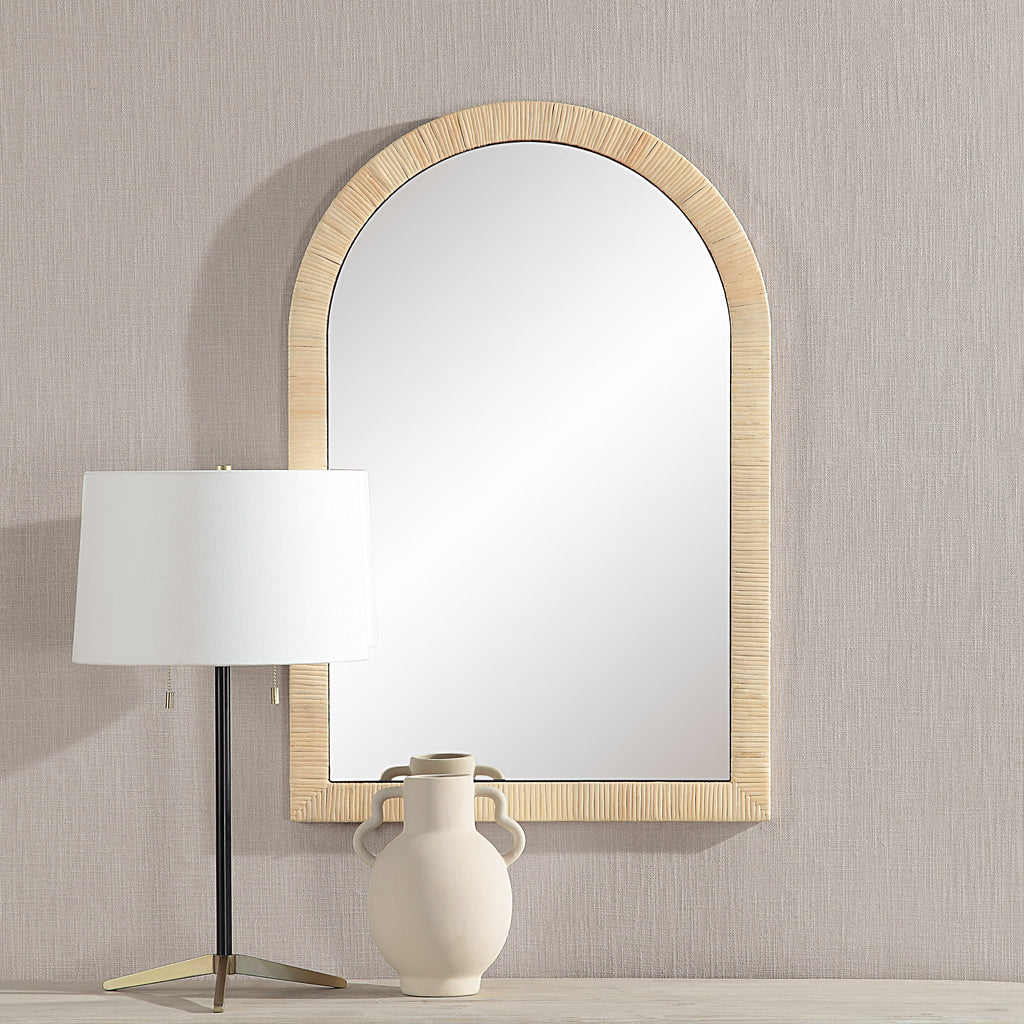 Renwil Tally 36" Tall Arch Rectangular Mirror - Natural