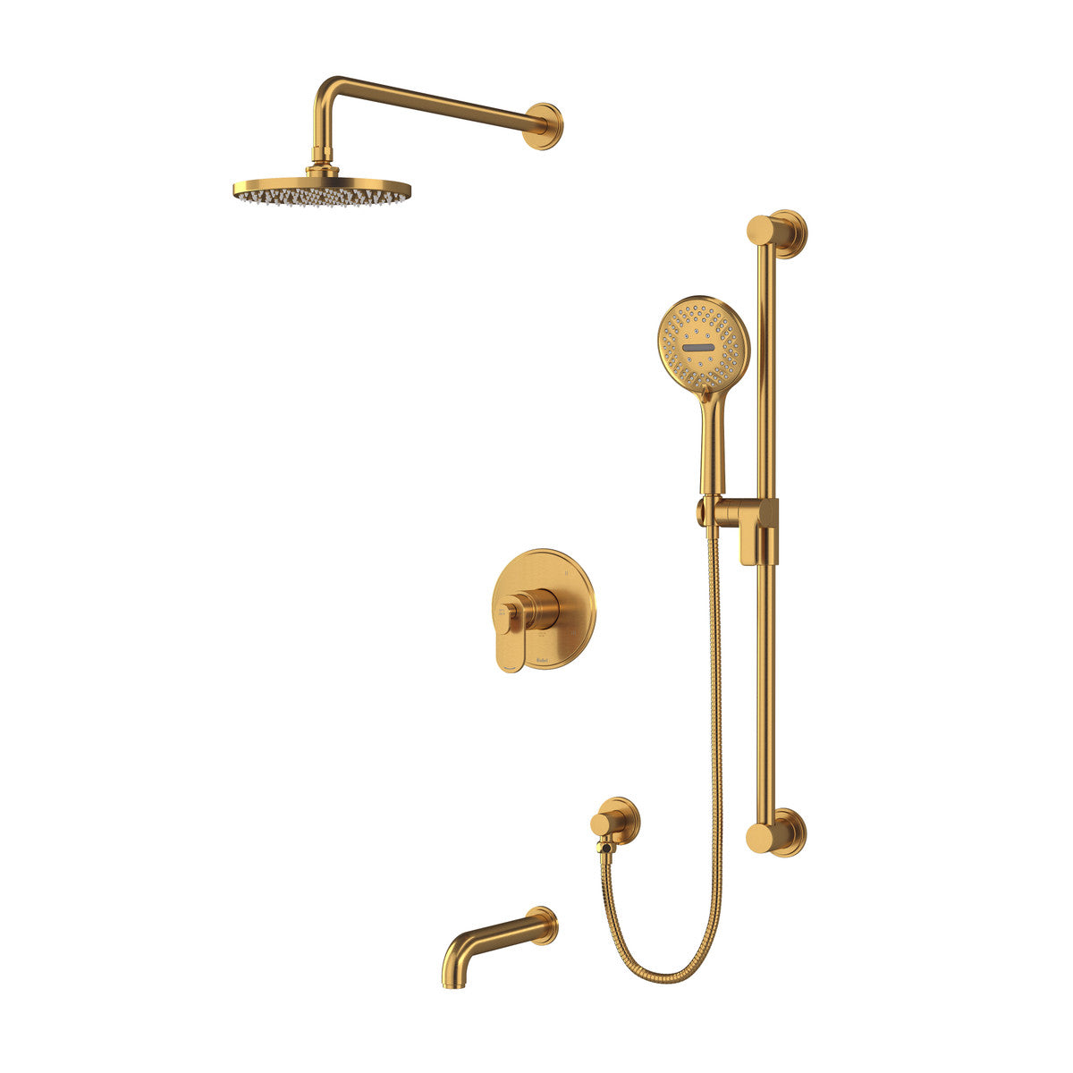 Riobel Arca 3-Way Shower System: Hand Shower Rail, Shower Head and Tub Spout