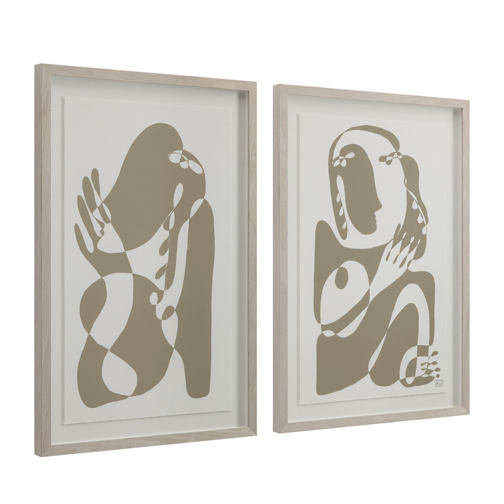 Renwil Cybel 24.1" Wide Wall Art with Wood Frame - Walnut