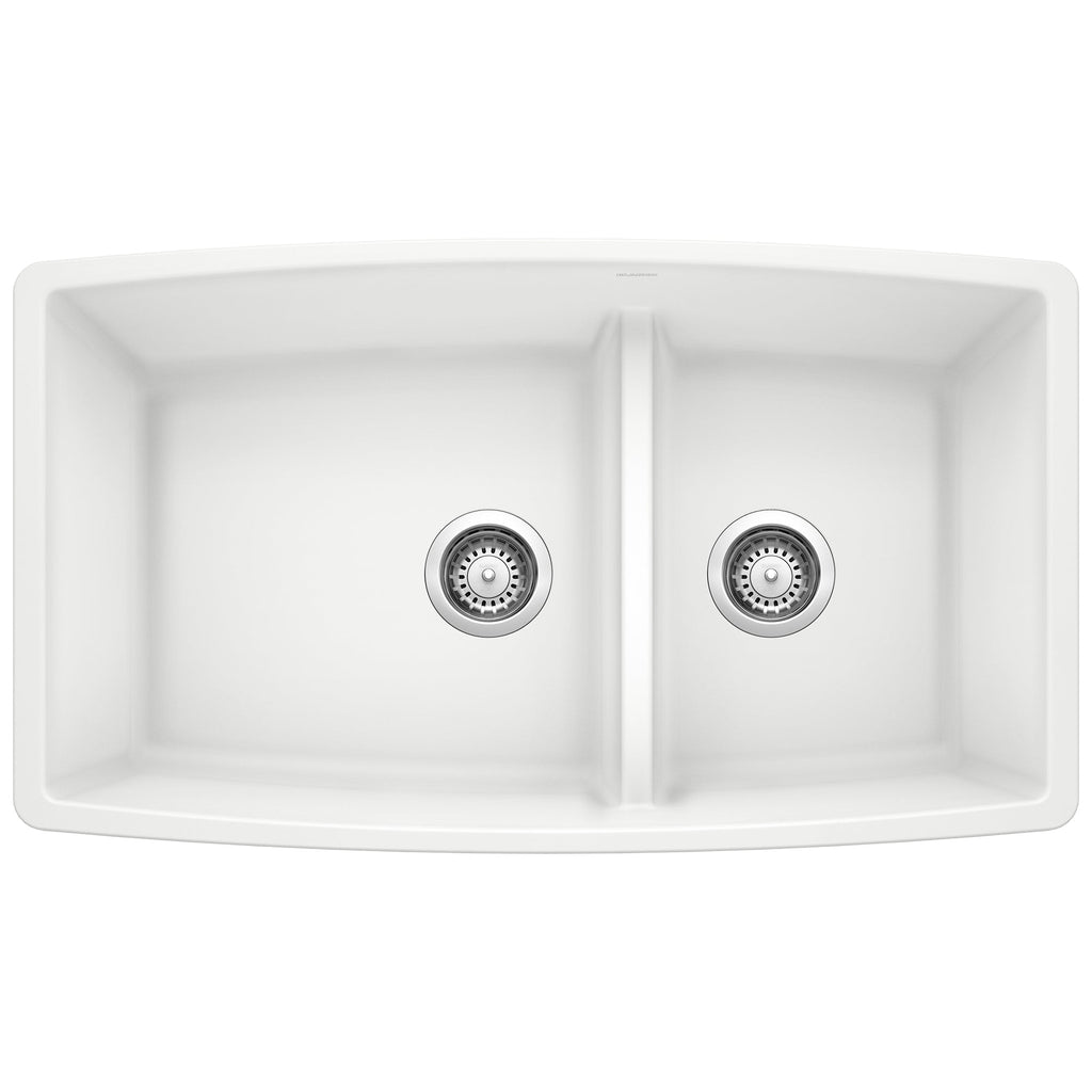 Blanco Performa Silgranit 33" 60/40 Double Bowl Undermount Kitchen Sink with Low Divide
