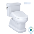 TOTO Washlet+ Eco Guinevere Elongated 1.28 GPF Universal Height Toilet and S7 Classic Bidet Seat with Auto Flush