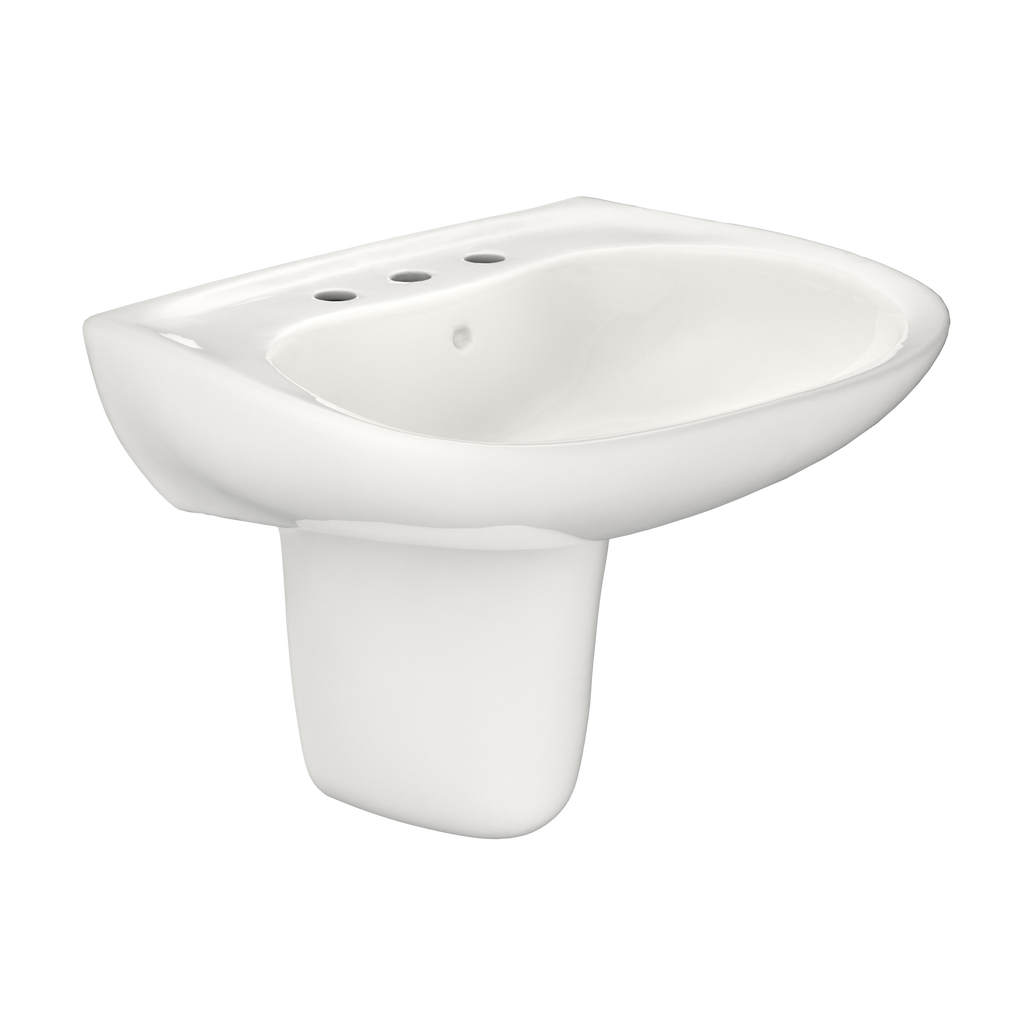 TOTO Prominence Oval Wall Mount Bathroom Sink and Shroud For 8" Center Faucets