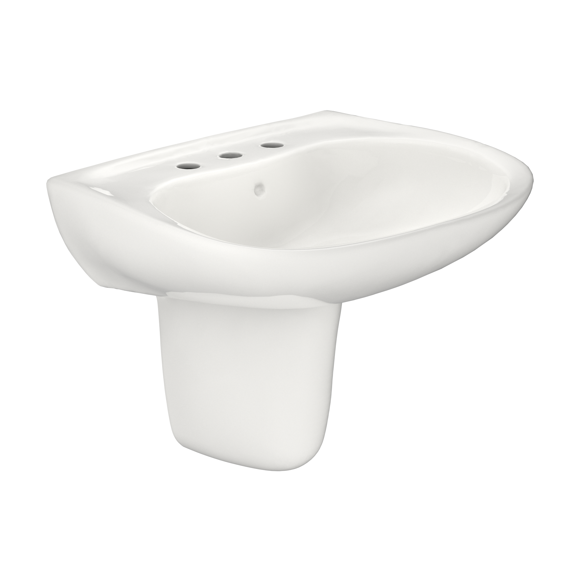 TOTO Prominence Oval Wall Mount Bathroom Sink and Shroud For 8" Center Faucets