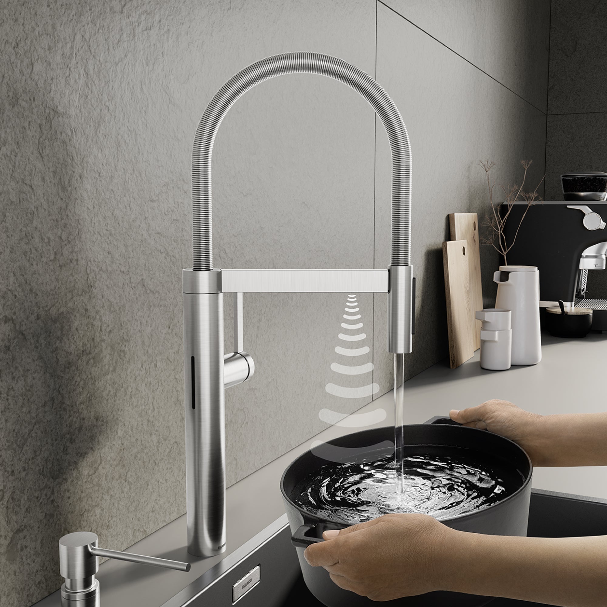 Blanco Culina II Pull-Down Dual-Spray Touchless Sensor Kitchen Faucet