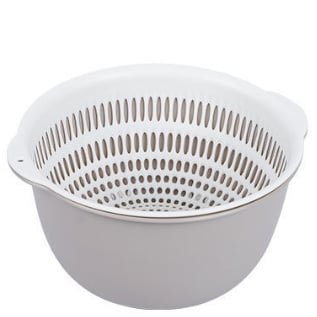 Double-layer Vegetable Washing Basin Draining Basket Six-piece Set Kitchen Living Room Household Washing Fruit Plate Simple Plastic Rice Washing Vegetable Basket