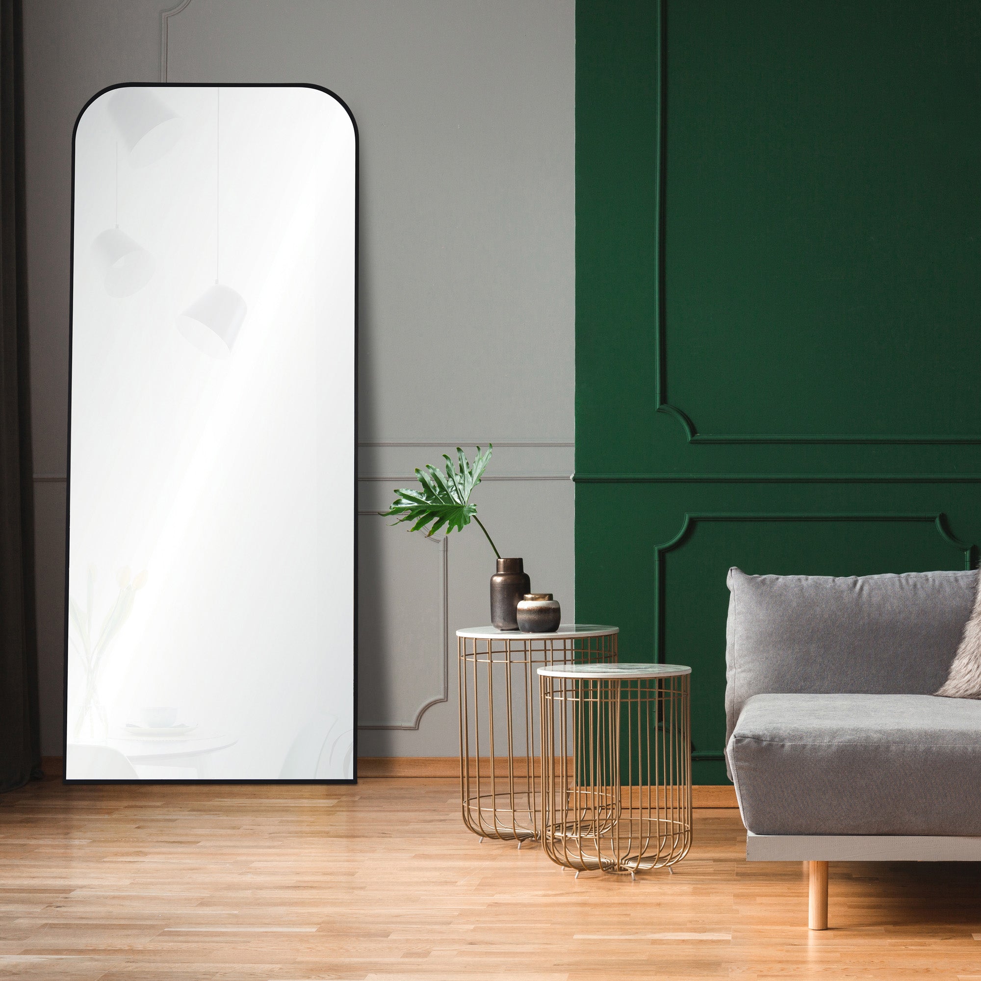 Renwil Mandret 72" Tall Irregular Full Length Mirror - Black