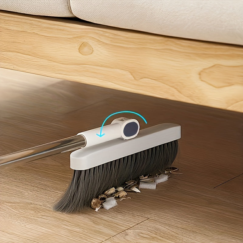 1set, Household Broom And Dustpan Set, Long Handle Floor Cleaning Broom Dustpan Set, Rotatable Broom And Dustpan With Comb Tooth, To Remove Dust And Garbage, For Home, Kitchen, Room, Office, Cleaning Supplies, Cleaning Tool,