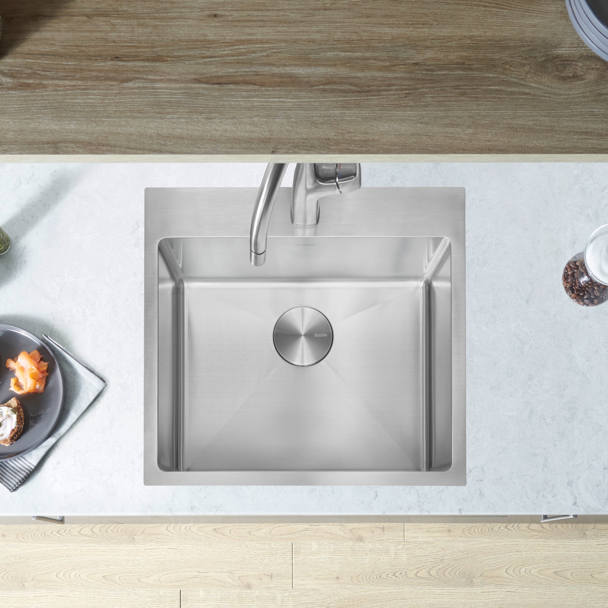 Blanco Quatrus R15 22" Single Bowl Dual Mount Stainless Steel Kitchen Sink
