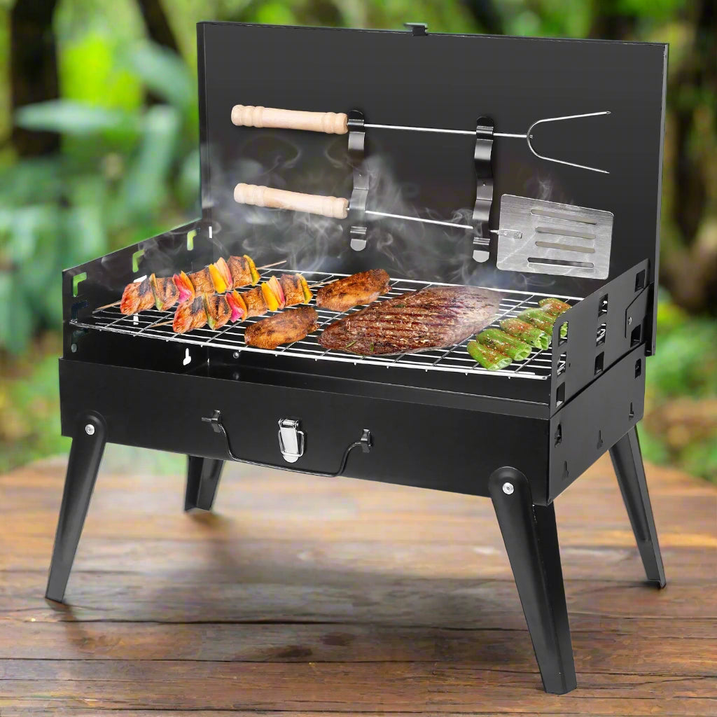 Portable Charcoal Foldable Grills Suitcase Grill Shelf