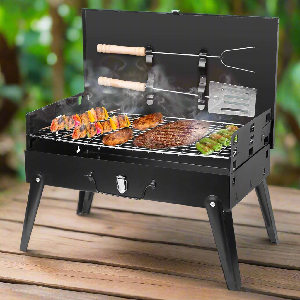 Portable Charcoal Foldable Grills Suitcase Grill Shelf