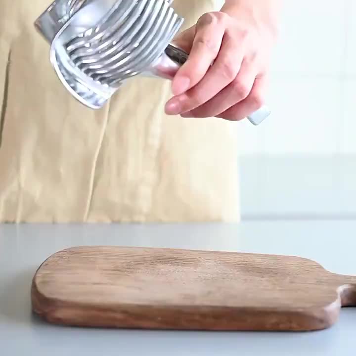 1pc Heavy-Duty Manual Tomato & Lemon Slicer with Fruit/Onion/ Potato - Stainless Steel Kitchen Slicing Machine with Blade System for & Easy Use, Compatible with Vegetables, Herbs, Citrus Fruits - Ideal for