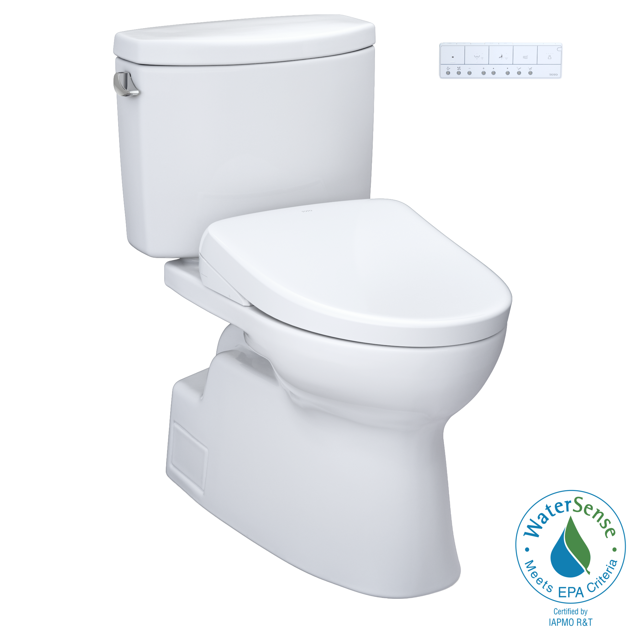 TOTO Washlet+ Vespin II Two Piece Elongated 1.28 GPF Toilet with Auto Flush Washlet+ S7A Contemporary Bidet Seat