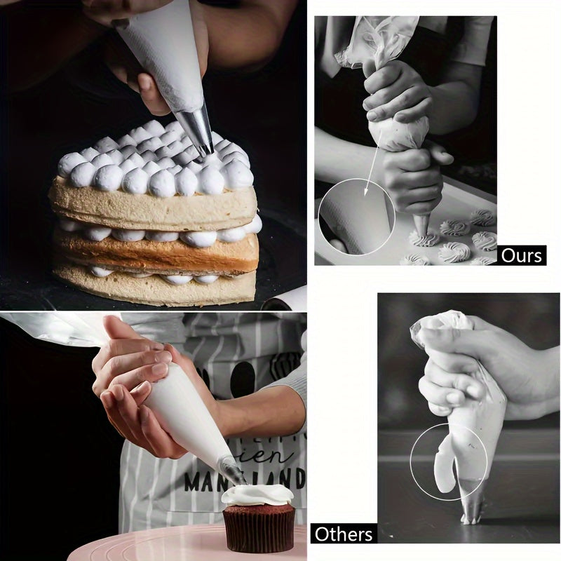 50pcs/100pcs/200pcs Thickened Disposable Piping Bags, Icing Pastry Bag with Nozzle Tips for Cake Decorating Tools Kitchen Gadgets Accessories. for Buttercream Frosting Cheese Doughnut Sweet Pastries DIY Birthday Party Family