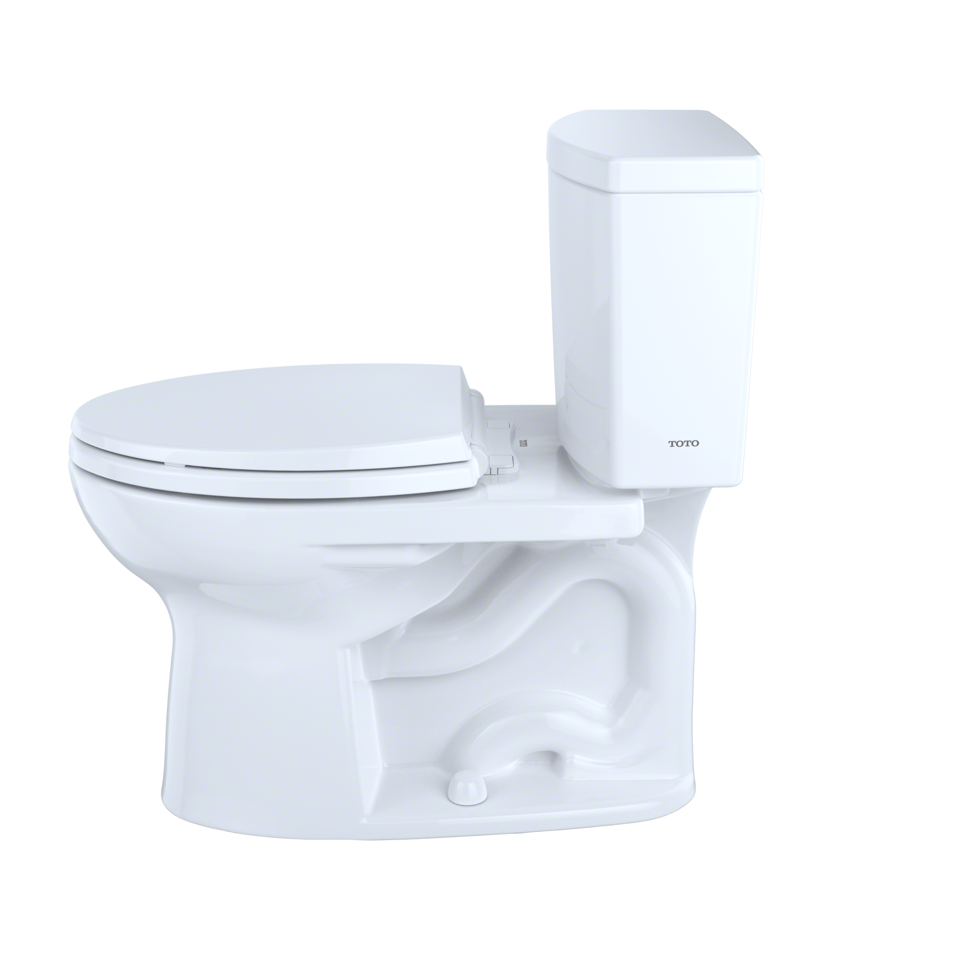 TOTO Drake II 1G Two Piece Elongated 1.0 GPF Universal Height Toilet with Cefiontect and Right Hand Trip Lever