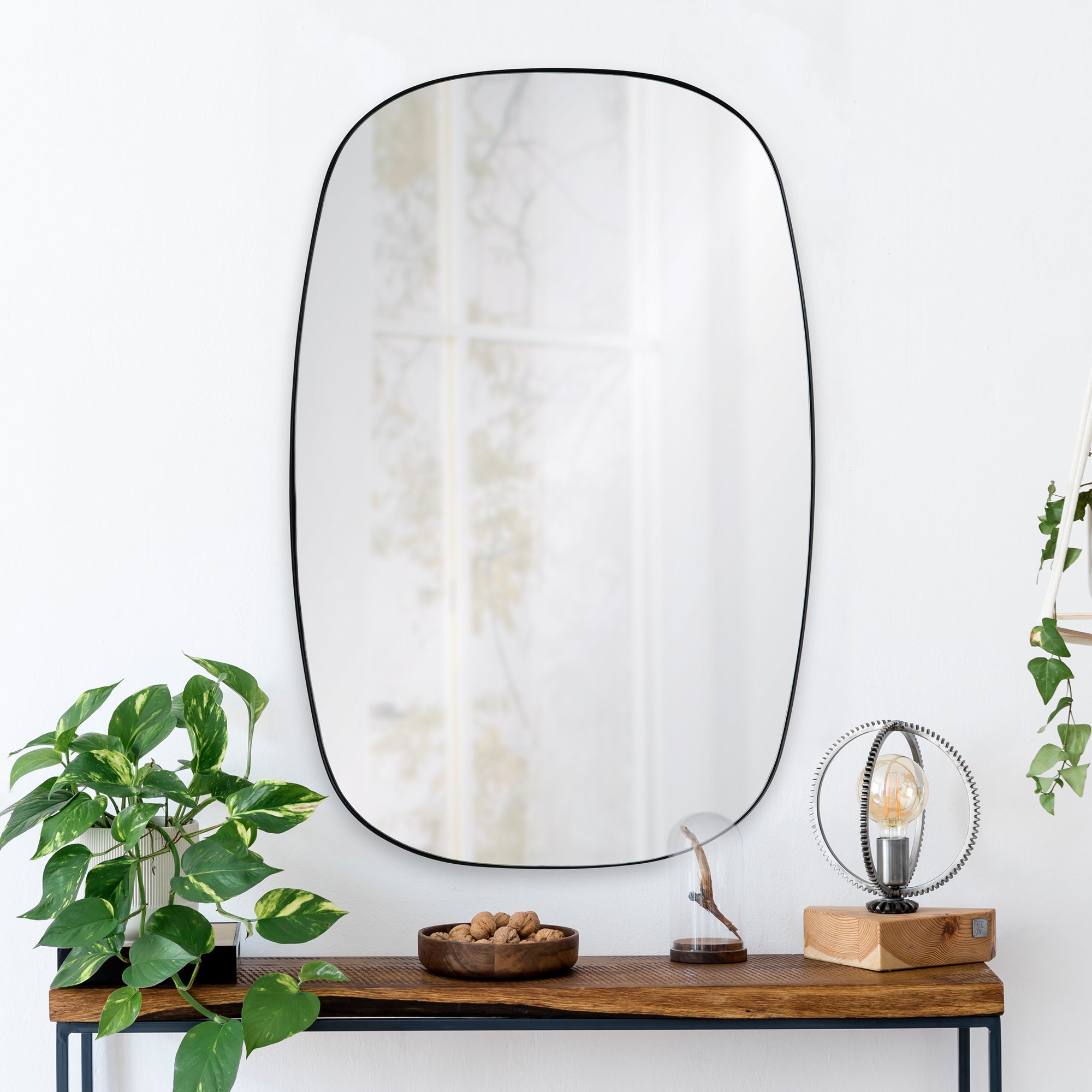 Renwil Bergen 36" Tall Rectangle Wall Mirror - Black