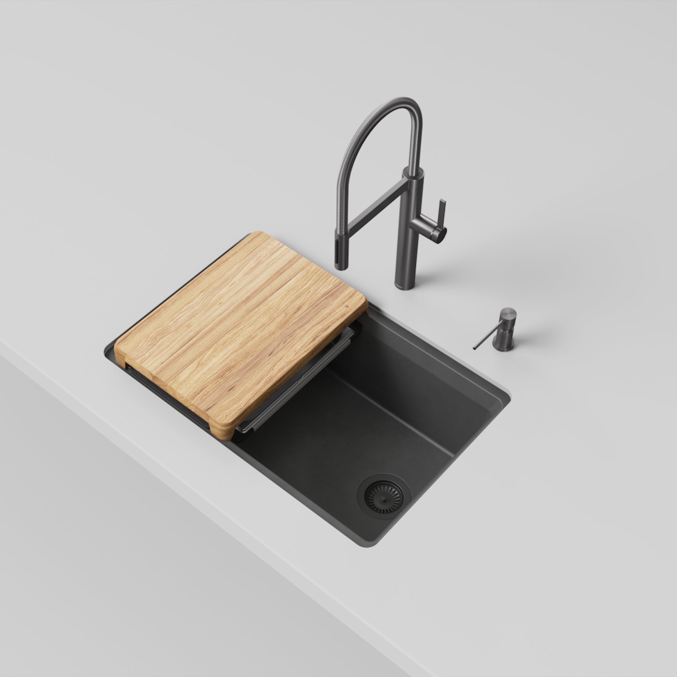 Blanco Inteos Silgranit 30" Single Bowl Reversible Undermount Workstation Kitchen Sink