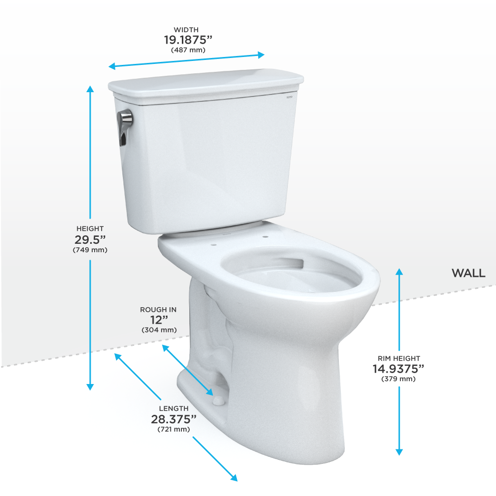 TOTO Drake Transitional Two Piece Elongated 1.28 GPF Tornado Flush Toilet with Cefiontect