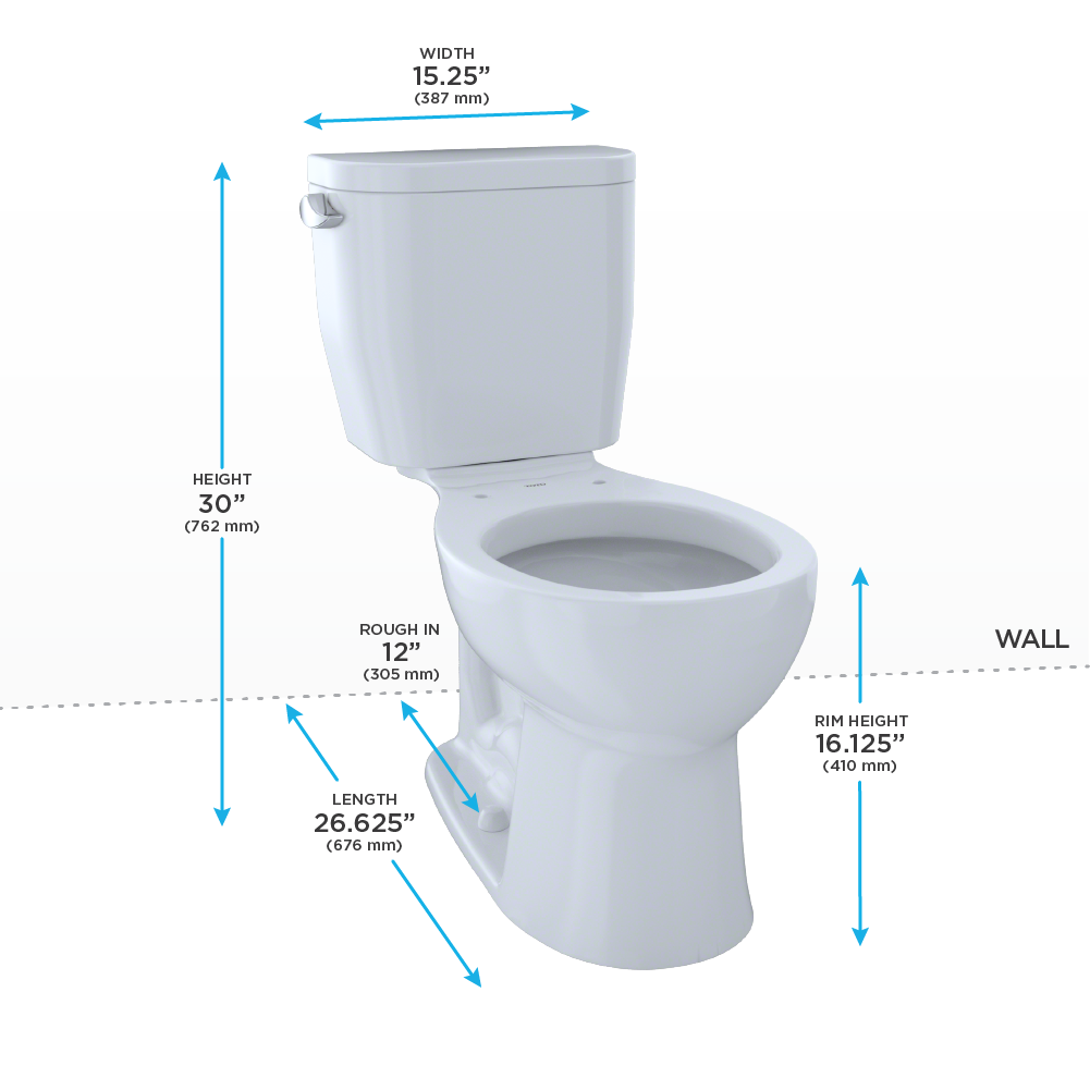 TOTO Entrada Two Piece Round 1.28 GPF Universal Height Toilet