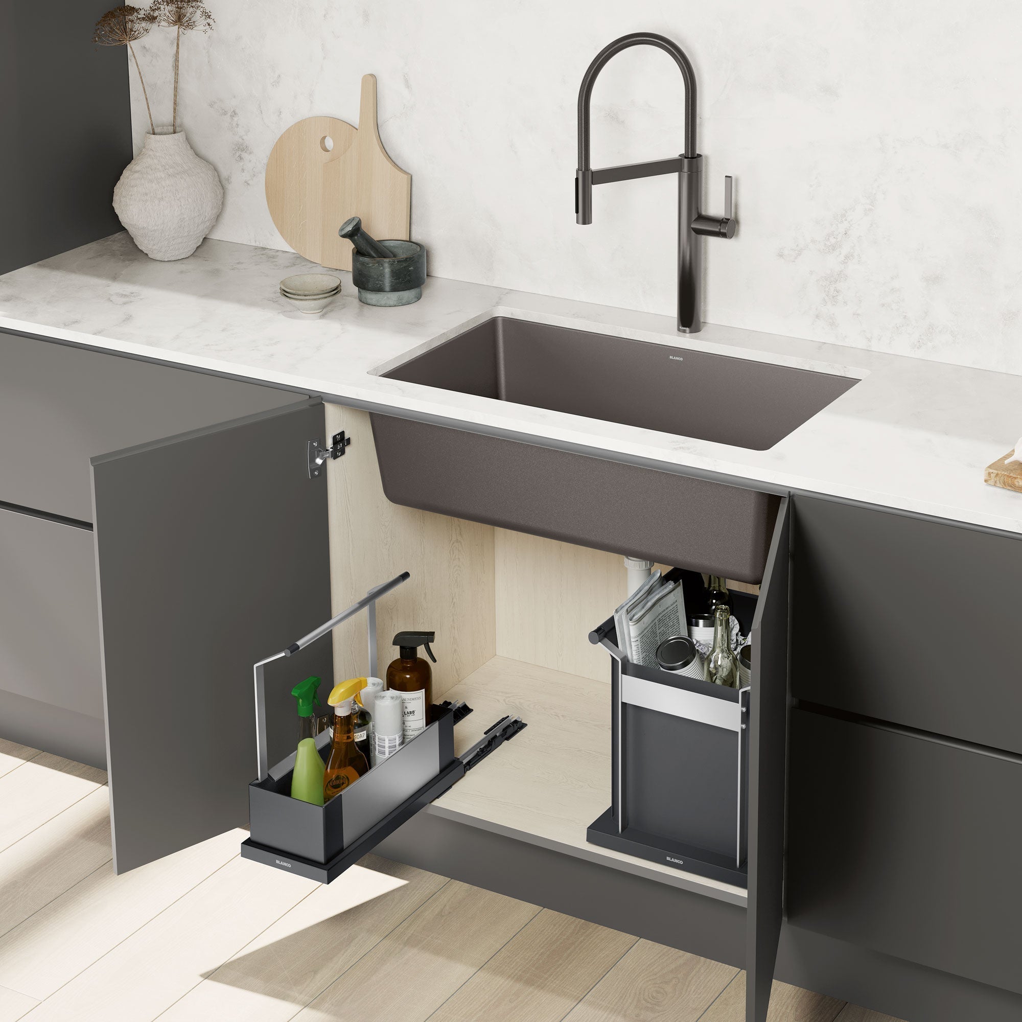 Blanco Under Kitchen Sink Cabinet Storage Caddy  -  Single