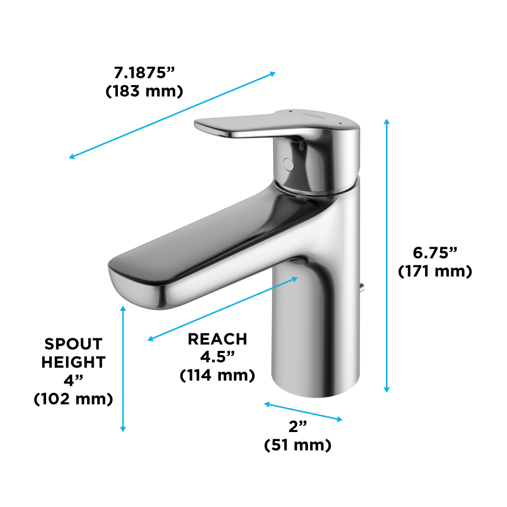 TOTO GS Series 1.2 GPM Single Handle Bathroom Sink Faucet with Comfort Glide Technology and Drain Assembly