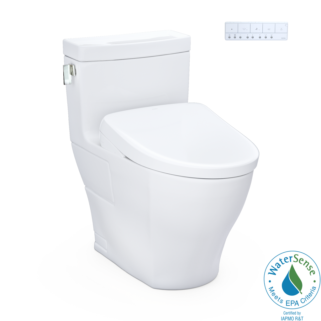 TOTO Washlet+ Legato One Piece Elongated 1.28 GPF Toilet with Auto Flush S7 Contemporary Bidet Seat