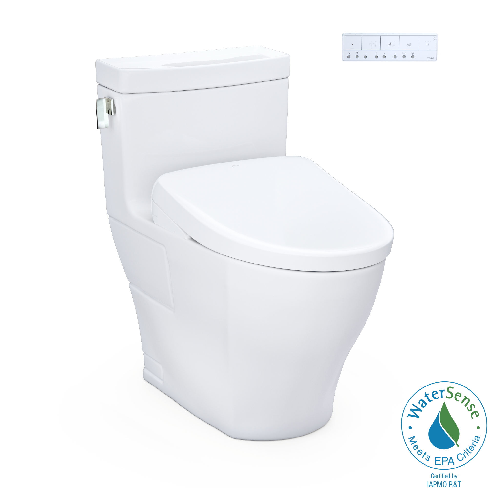 TOTO Washlet+ Legato One Piece Elongated 1.28 GPF Toilet with Auto Flush S7A Contemporary Bidet Seat