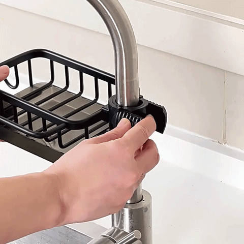 Faucet-Mounted Storage Rack & Drain Basket