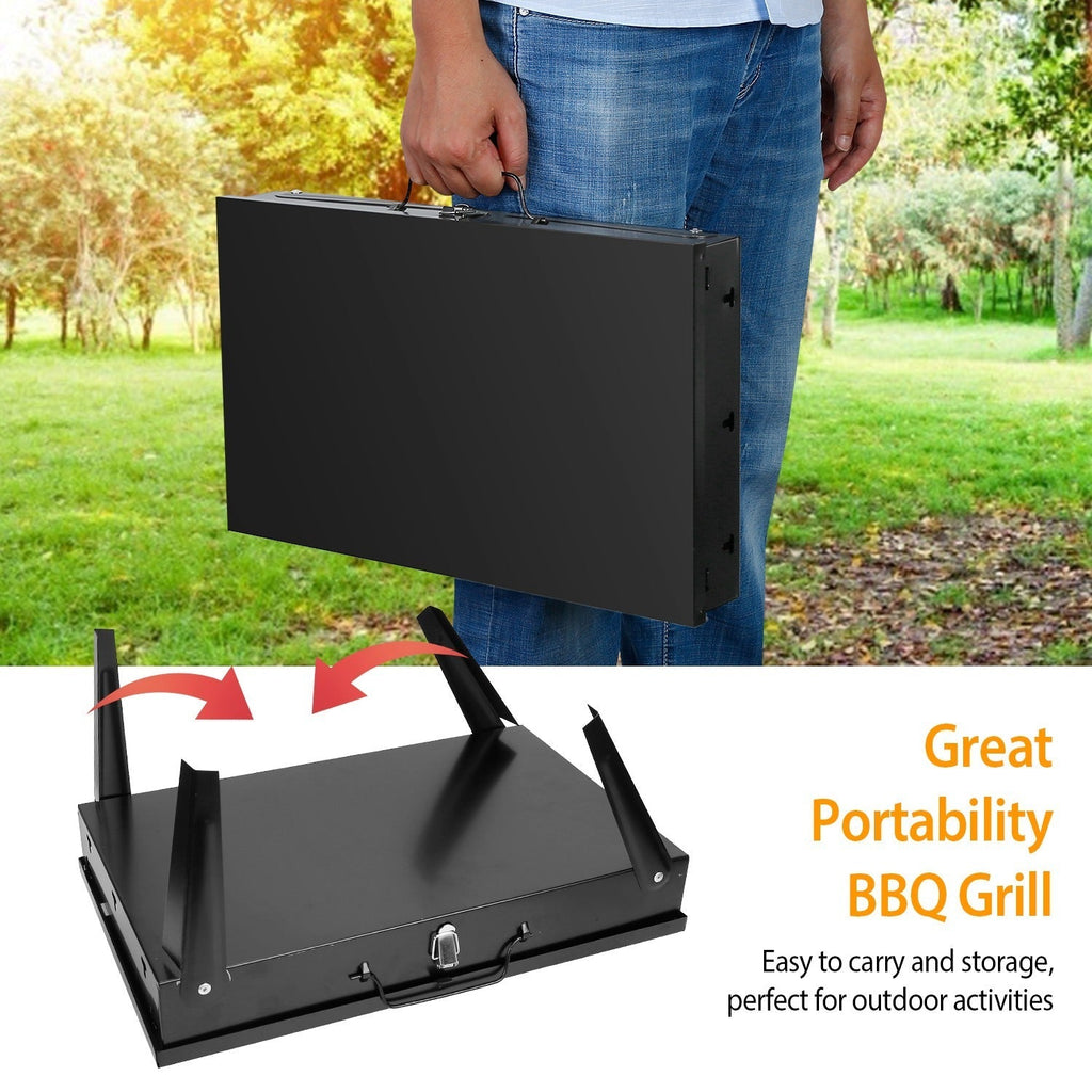 Portable Charcoal Foldable Grills Suitcase Grill Shelf