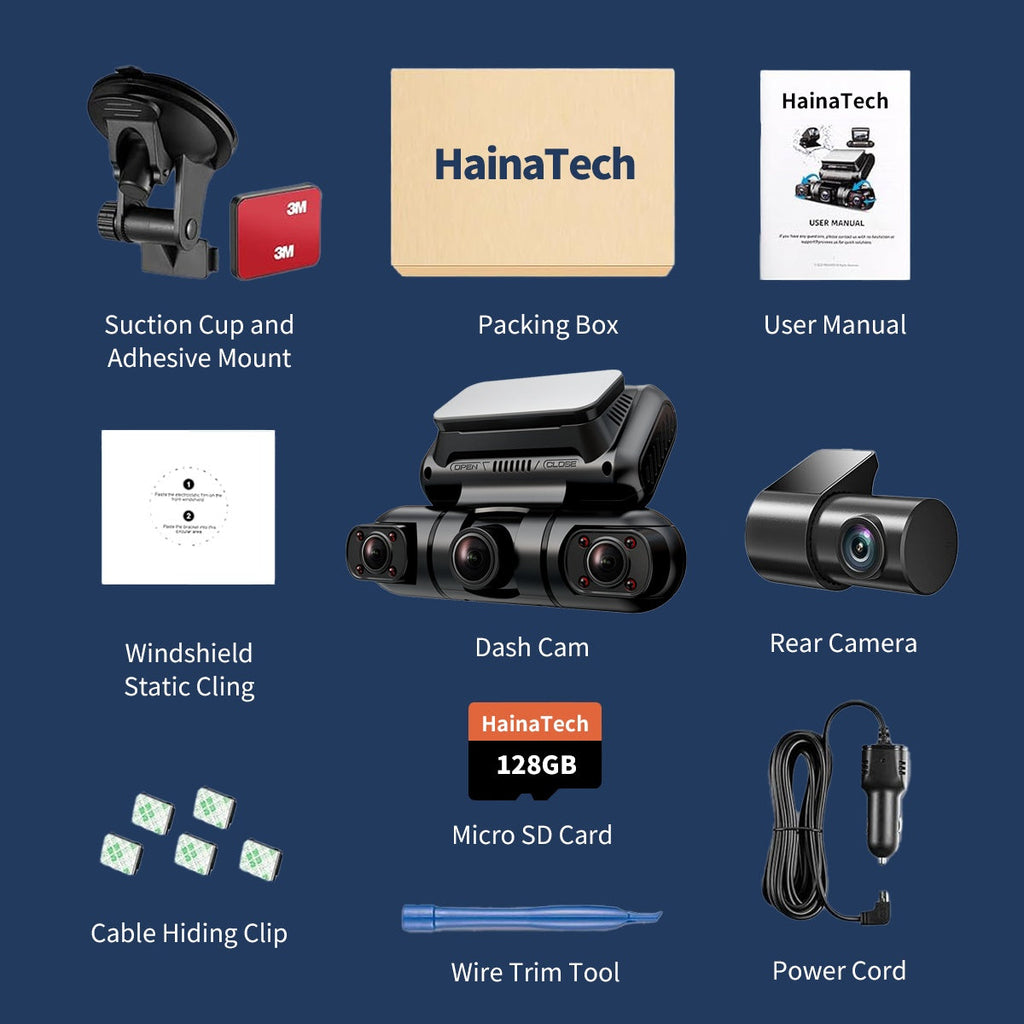 360° 4-Channel Dash Cam – Front, Rear & Side View, GPS + Night Vision