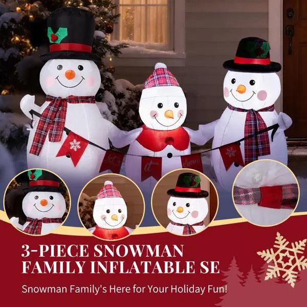 6.2FT Lighted Christmas Inflatable Decoration - Inflatable Snowman Family