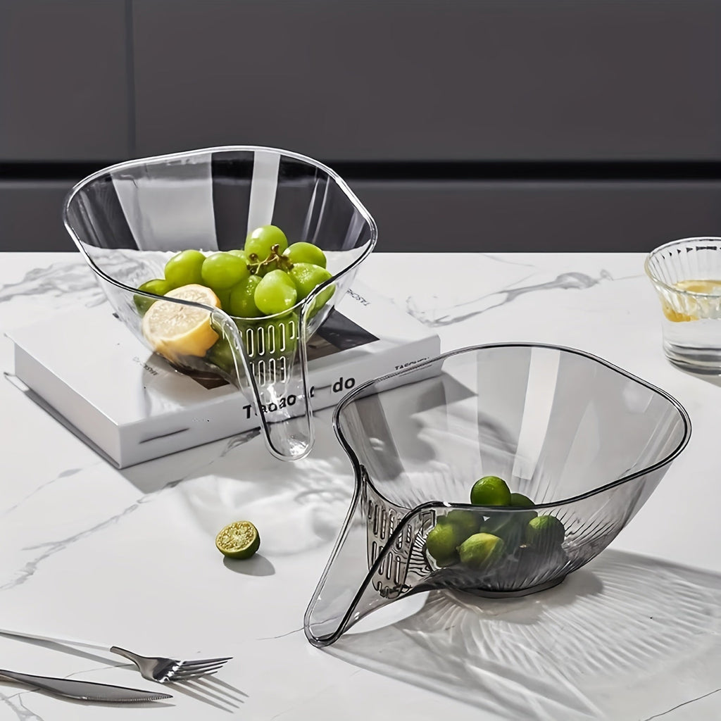 1/2pcs Versatile Kitchen Draining Basket - Sturdy Plastic, Easy Wash, for Vegetables, Pasta & Fruit