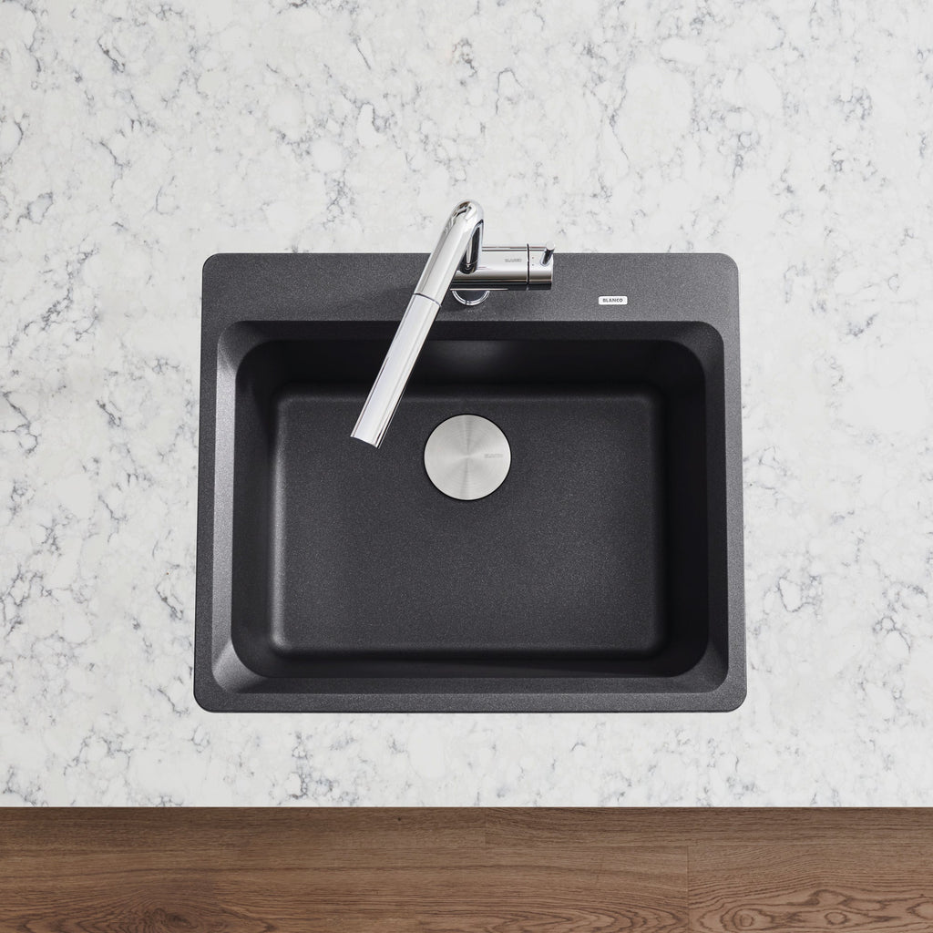 Blanco Vision Silgranit 25" Single Bowl Dual Mount Kitchen Sink