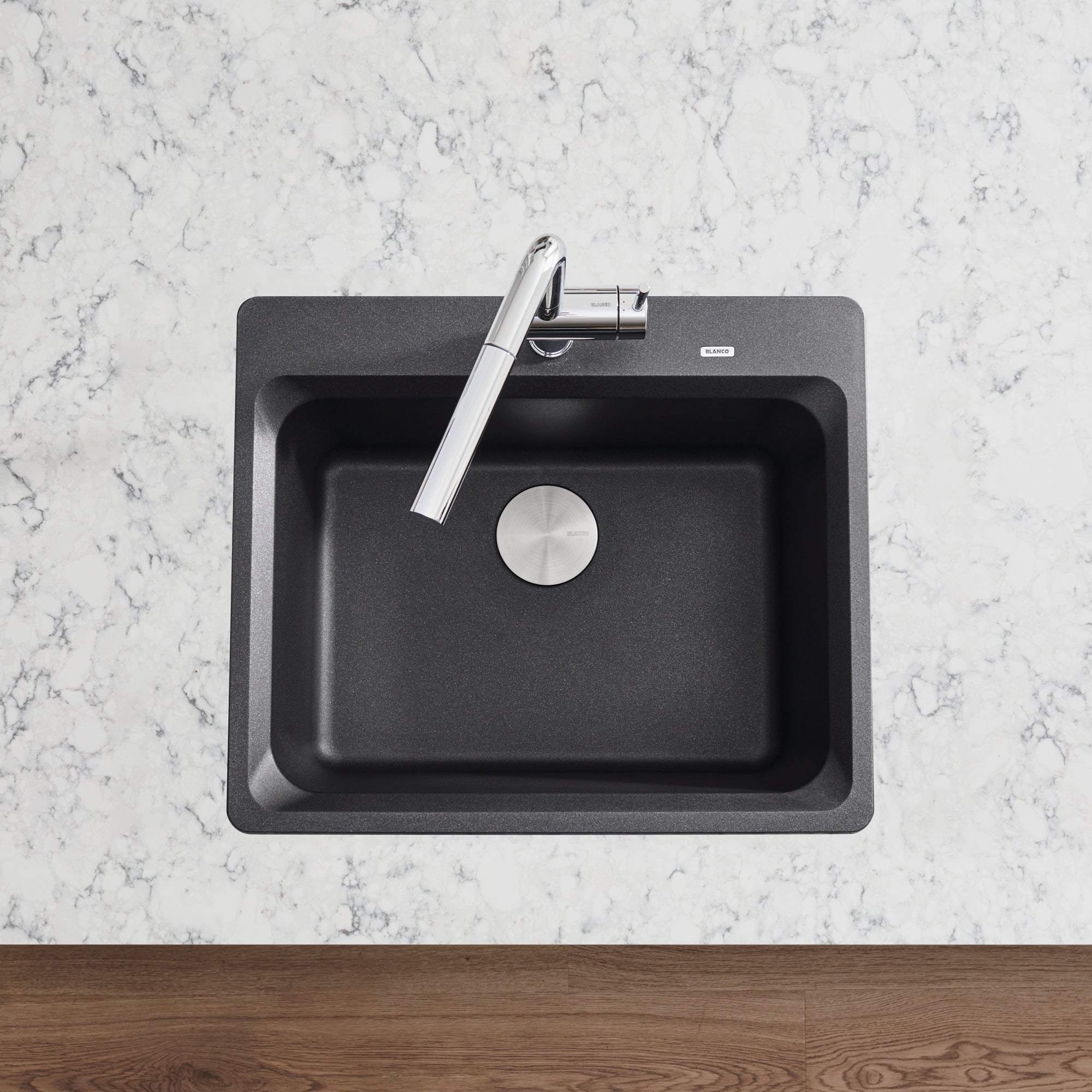Blanco Vision Silgranit 25" Single Bowl Dual Mount Kitchen Sink