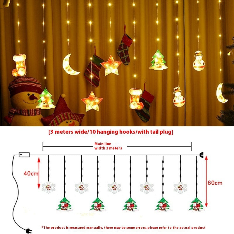 ✨ Painted Christmas Curtain Lights – Festive LED Ambience Décor