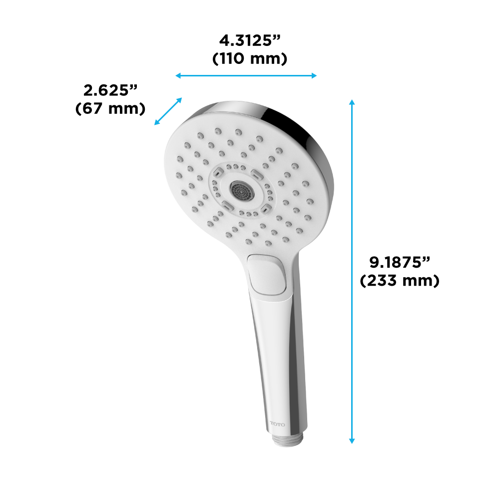 TOTO G Series 1.75 GPM Multifunction 4" Round Handshower with active Wave - Comfort Wave - and Warm Spa