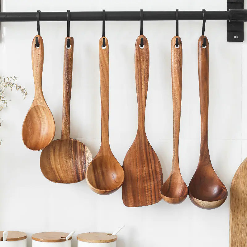 Japanese Non-Stick Wooden Spatula and Spoon Set