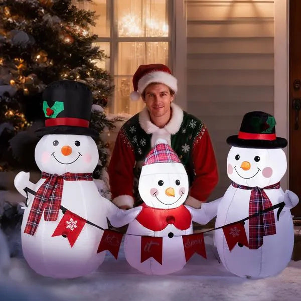 6.2FT Lighted Christmas Inflatable Decoration - Inflatable Snowman Family