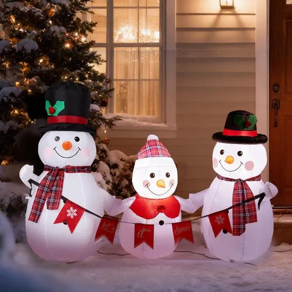 6.2FT Lighted Christmas Inflatable Decoration - Inflatable Snowman Family