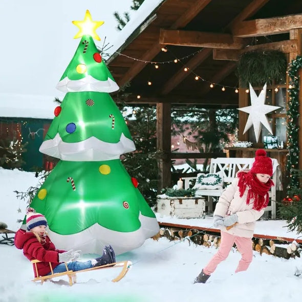 6.9 FT Lighted Christmas Inflatable Decoration - Inflatable Christmas Tree