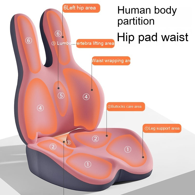 🚗 Car Heightening Cushion – Backrest & Lumbar Pad Driving Seat Support